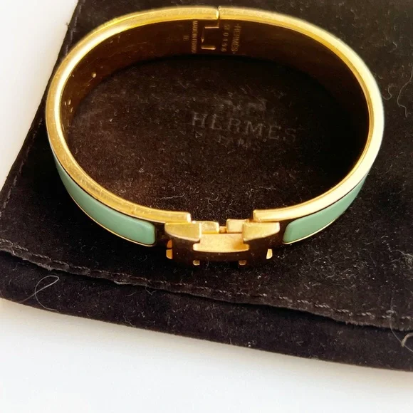 Hermes Clic H Bracelet - Blue, 18K
Rose Gold-Plated Bangle, Bracelet - Picture 14 of 16